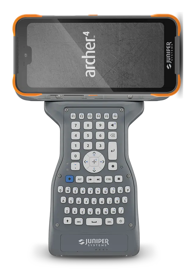 Juniper Systems Archer 4 mounted on the Allegro Wireless Keyboard